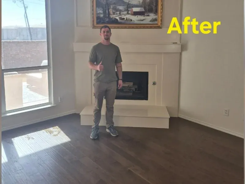 Fireplace surround and drywall finishing before and after — Plano, TX | Collin County Handyman Company