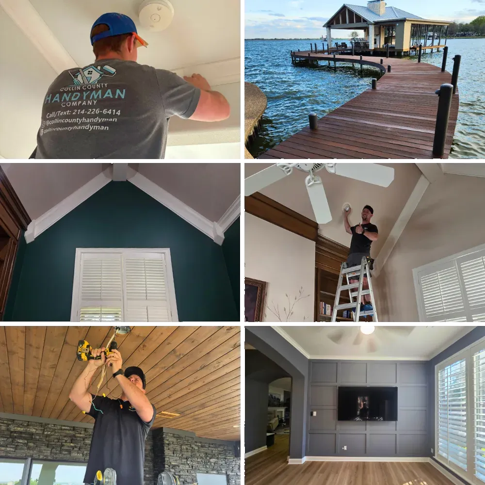 Daniel Cobb, owner of Collin County Handyman Company, performing home repairs in Wylie, TX